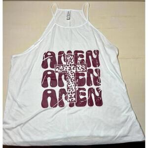 White Halter Top Tank Top New XL